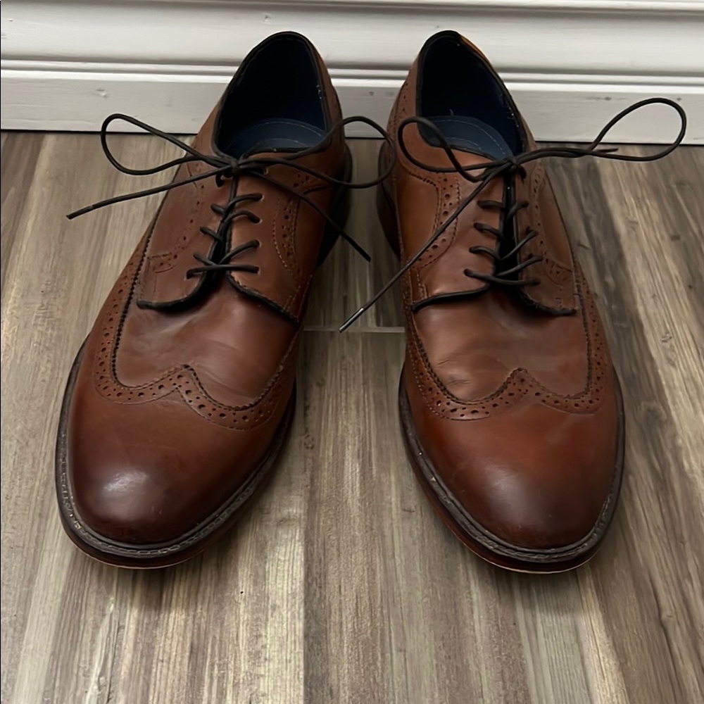 Classic Brown Leather Wingtip Oxfords